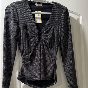 Ramy Brook Black Metallic Blouse